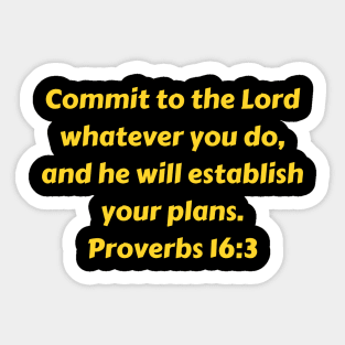 Bible Verse Proverbs 16:3 Sticker